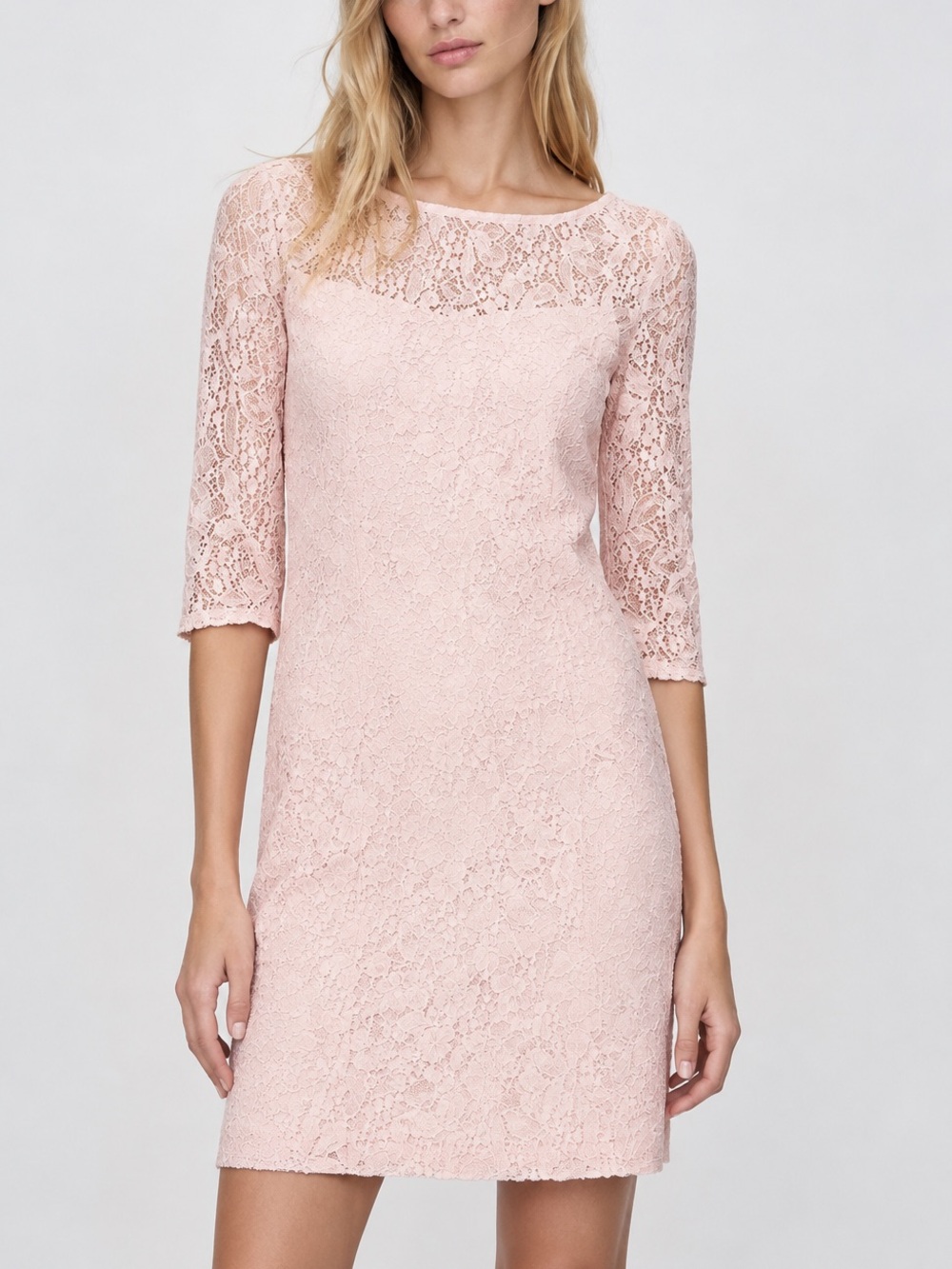 Maeve Anthropologie Pink Lace Sleeve Shift Dress